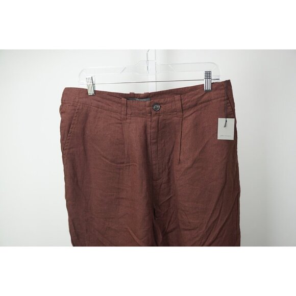 John Varvatos Merlot Ely Relaxed Fit Mens Cotton Pants Sz M Brand New
